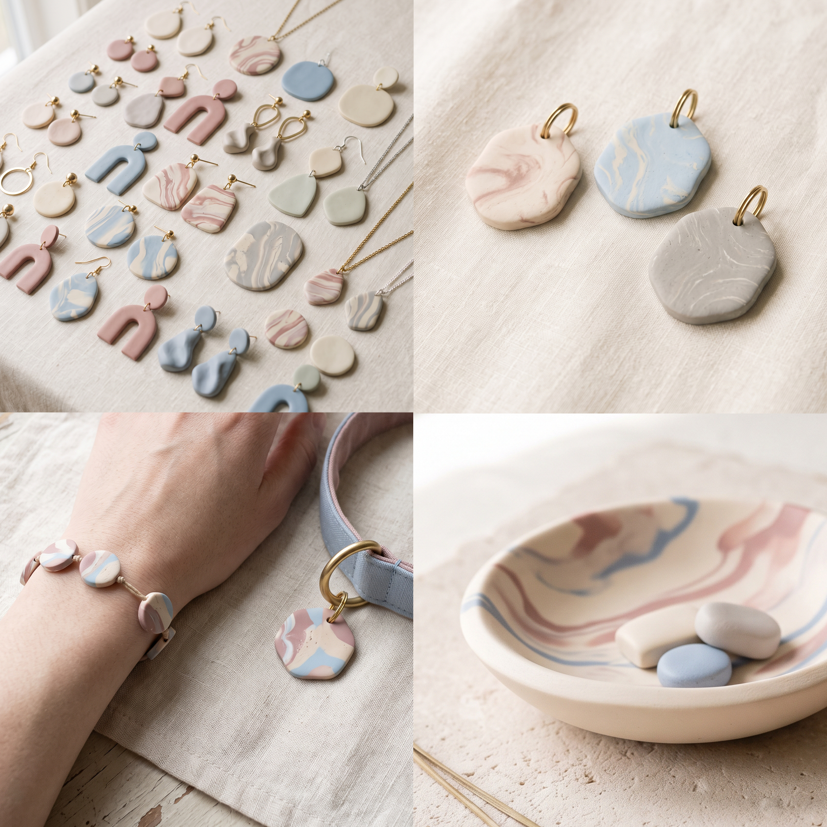 Handmade polymer clay pet tags, charms and accessories by MOON MOON SUN